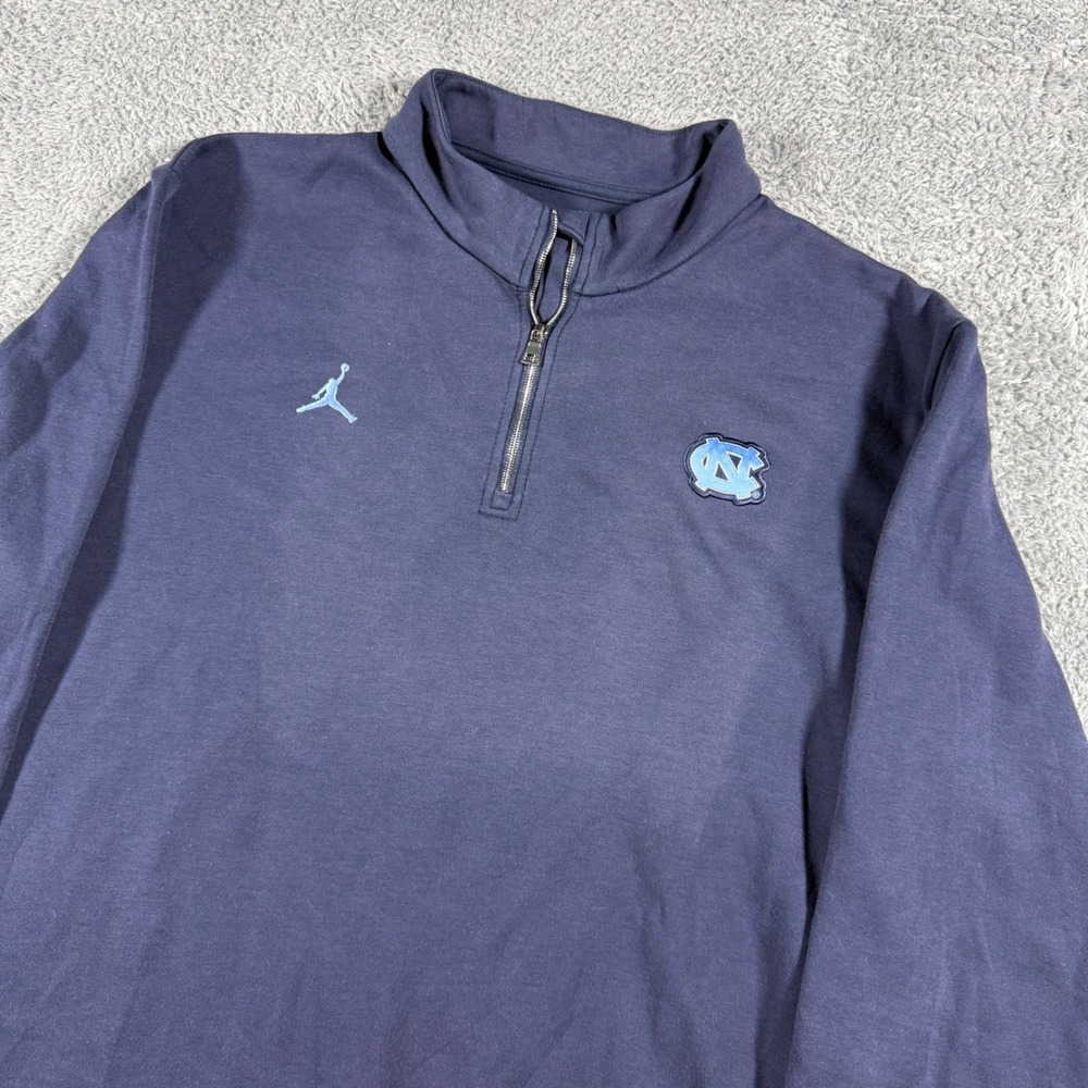 Jordan Player Issue 1/4  Zip Pullover Mens XL Navy UNC Tar Heels Dri-FIT Faded